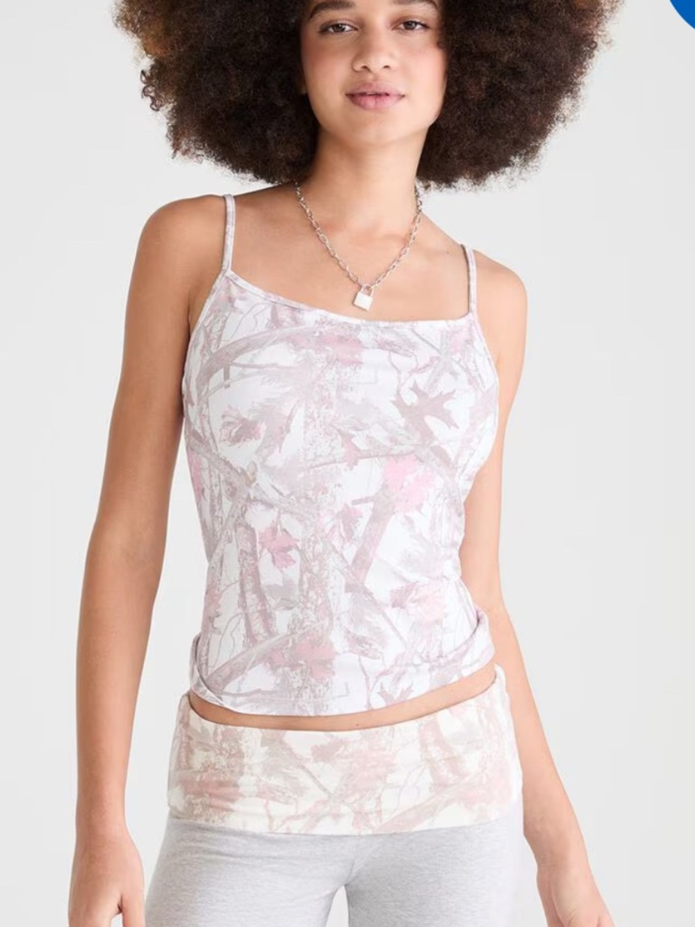 Aeropostale pink camo tank top NWT size XS